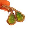 Full Green, Yang Green, Natural Agate Green Chalcedony Earrings, Women'S Opening Is Slightly Inlaid, And The Real Shot Is Fidelity.