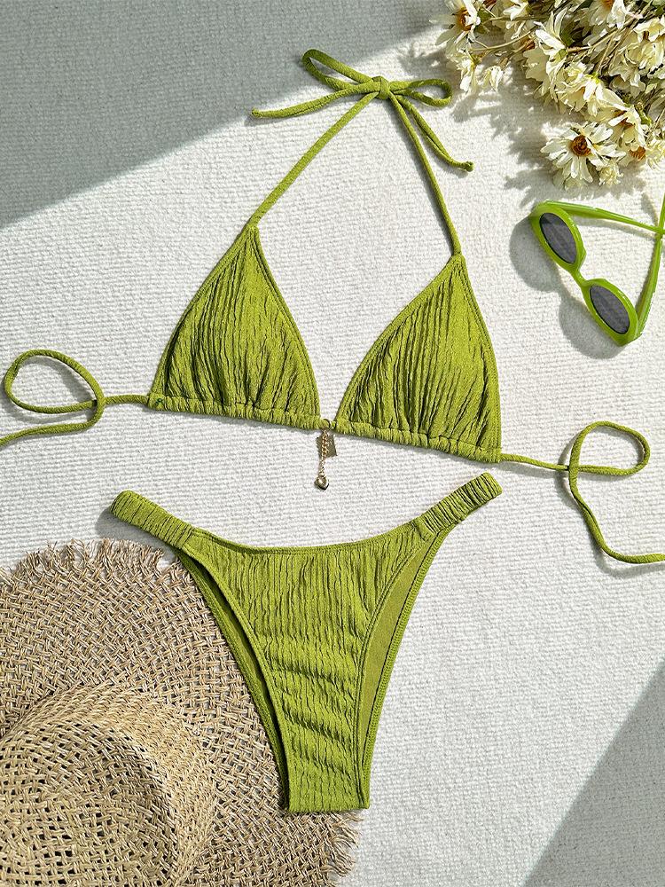2026 Women's Brand New All Season Backless Fashion Sexy Lace Up Bikini 2-piece Set Split Swimsuit Beach Brazil