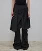 Peulleeoeob Asymmetrical Draped Midi Skirt (Fl-248_Black)