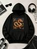 Men'S Black Hoodie - Golden Dragon Plum Blossom Chinese Element - Oversized Street Style Kangaroo Pocket Outdoor Sports & Daily We