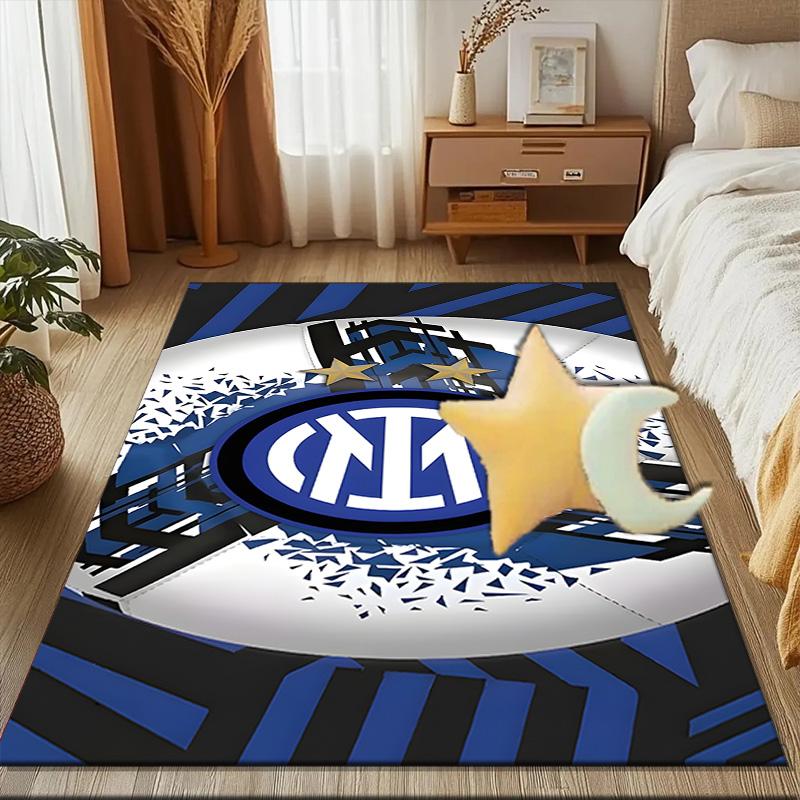 Inter FC Crest Printed Office Carpet Chair Cushion  Entryway Rug, Rugs for Living Room, Bedroom Christmas gifts