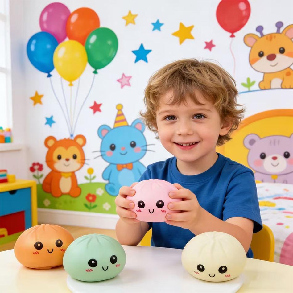 Palline Antistress Morbide Colorate a Forma di Raviolo Riutilizzabili Basso Rimbalzo Giocattoli Decompressione Palla di Plastilina Decorazione Unica per la Casa Regali