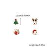 4 Pcs/set Cute Small Enamel Christmas Earrings for Women Trendy Santa Claus Elk Xmas Tree Stud Earrings Girls Party Jewelry Gift