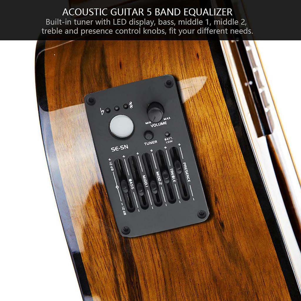SE‑5N 5 Band EQ Equalizer Pickup Tuner for Acoustic Guitar Musical Instrument Accessory Kit