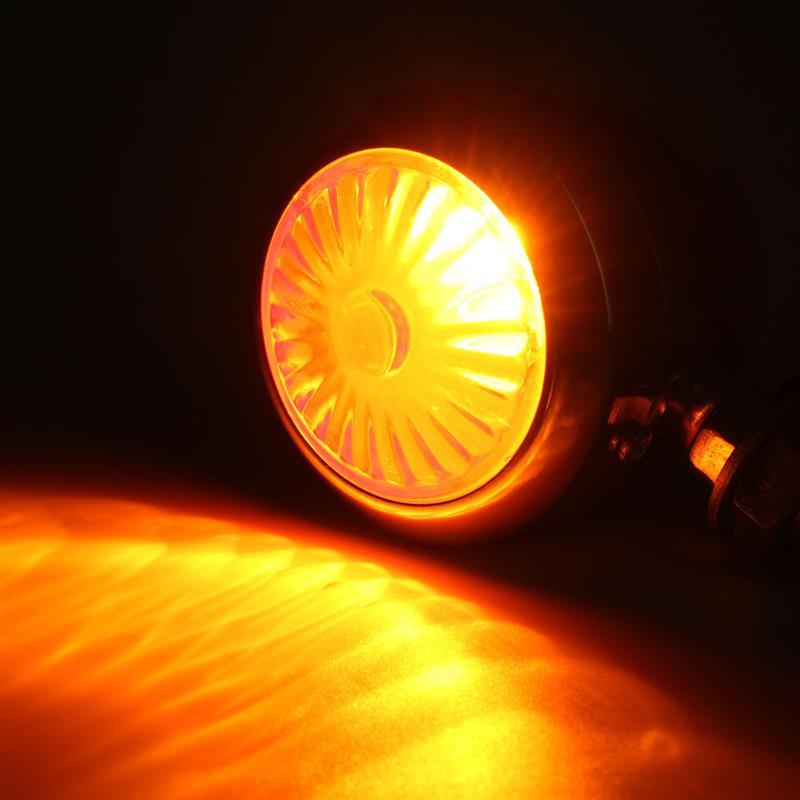 Universal Classic Chrome Metal Motorcycle Turn Signal Indicator Light Lamp Bulb For Harley Cafe Racer