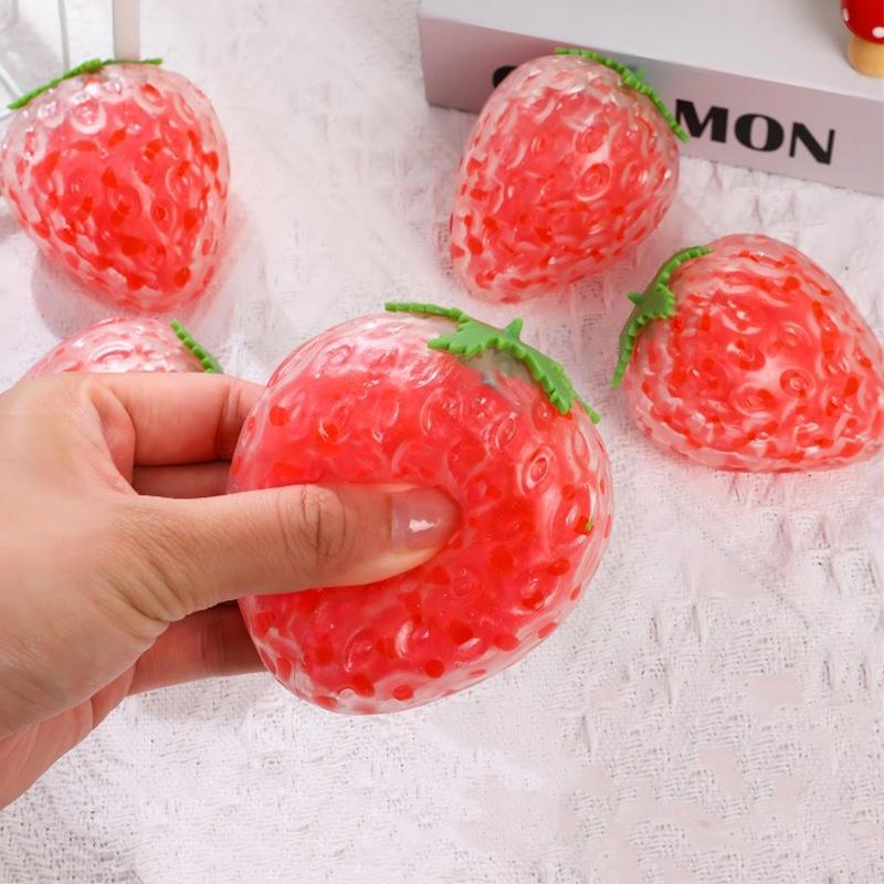 2PCS Fruit Squishy Stress Balls for Kids Strawberry Watermelon Squeeze Toys Dough Ball Fidget Toys for Anxiety Relief