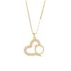 Full Diamond Love Necklace Female Simple Design Versatile Zircon Heart Ring Pendant Clavicle Chain
