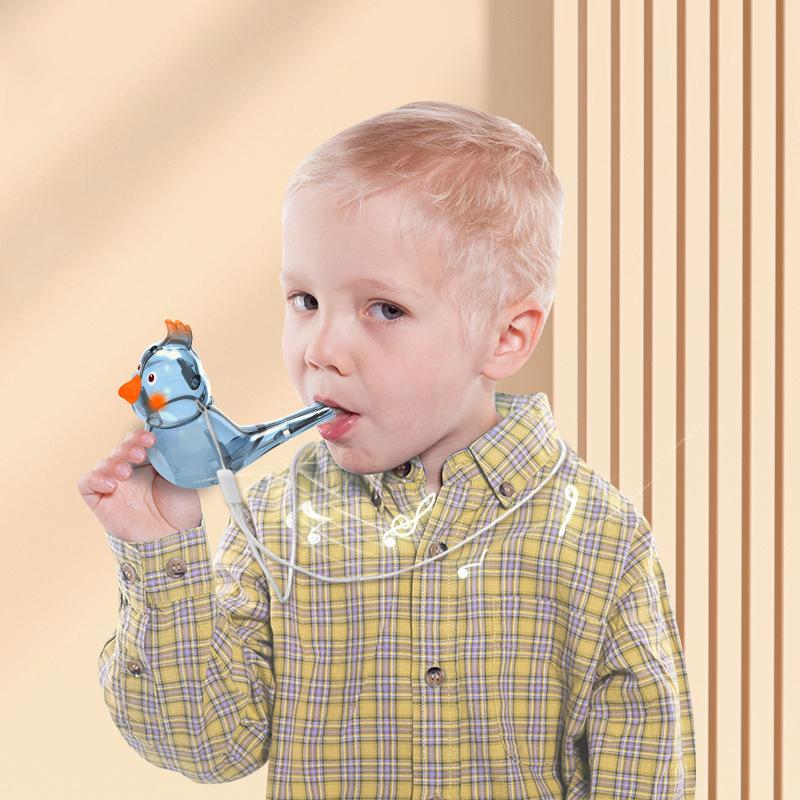 1Pcs Bathtime Musical Toys Cartoon Bird Whistle Water Whistle Bird Shaped With Lanyard Small Musical Instrument Toy Gift