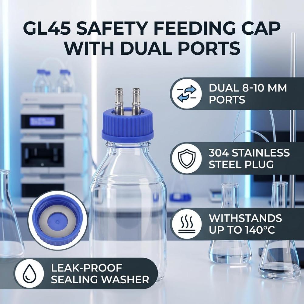 8mm Diameter Mobile Phase Filling Cap Stainless Steel Liquid Filling Cap Leak Proof