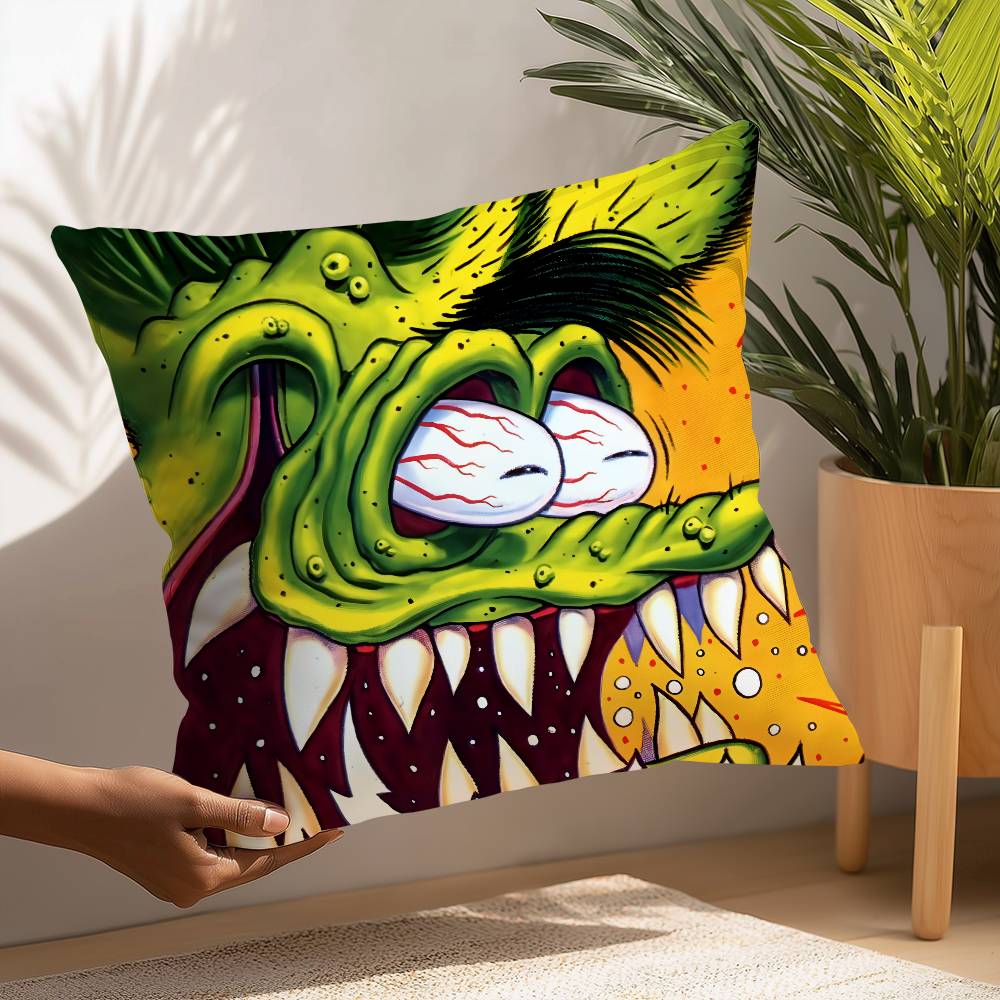 

R-Rat finkS чопперы Наволочка Плюшевая ткань Мягкая Наволочка Двусторонняя печать Наволочка Подарки для дома 12x12Inch