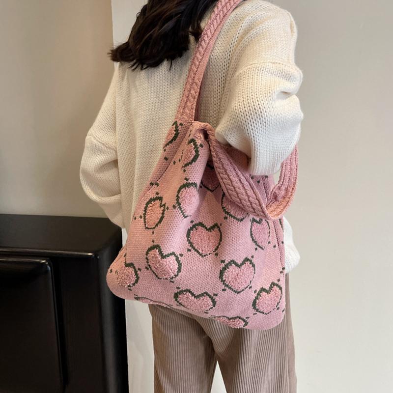 Vielseitige Stricktasche Stricktasche Liebe Umhängetasche Handtasche Einkaufstasche