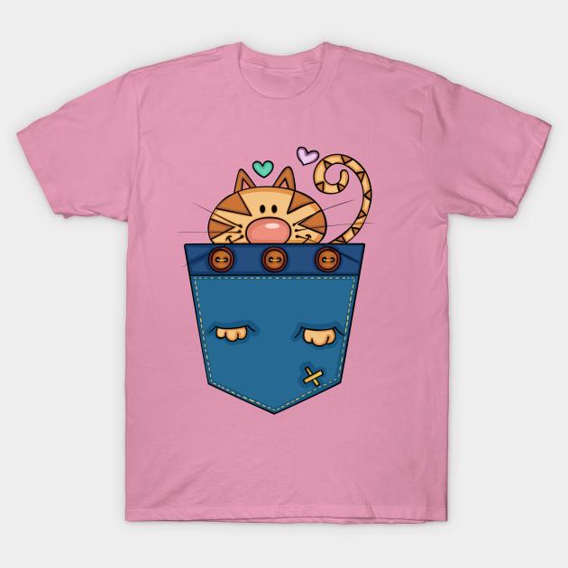 T Shirt Women Cat In The Pocket Harajuku Print Kawaii Tshirt Summer Short Sleeve Female T-Shirt Top Tee