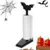 Halloween Paper Towel Stand With Coffin Base And Bat Standing Tissue Holder Toilet Kitchen Accessories For Halloween Decor