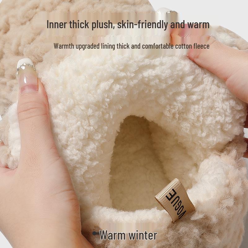 Cozy Plush Slippers: Women's & Men's Non-Slip, Thick-Soled, Velvet-Lined, Perfect for Autumn & Winter.