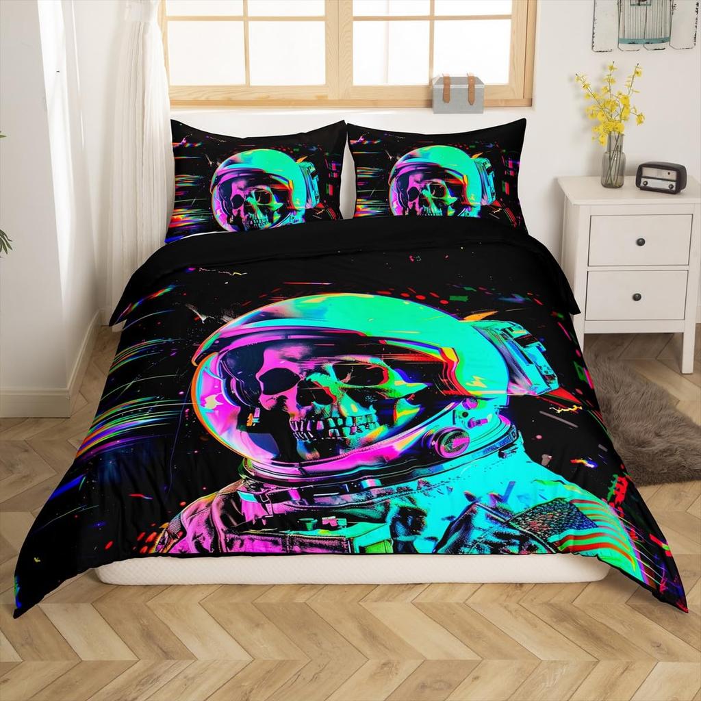 Astronaut Duvet Cover Sets Queen Twin Size Astronaut Bedding Sets For Kids Boys Girls 3 Pieces 1 Comforter Cover 2 Pillowcases