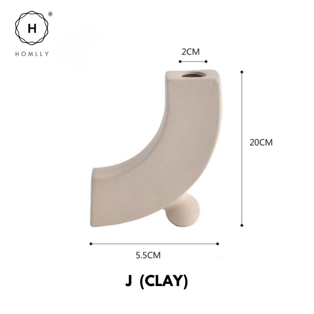 Homlly Plutto Minimalist Boho Geometric Nordic Ceramic Decor Pampas Flower Vase