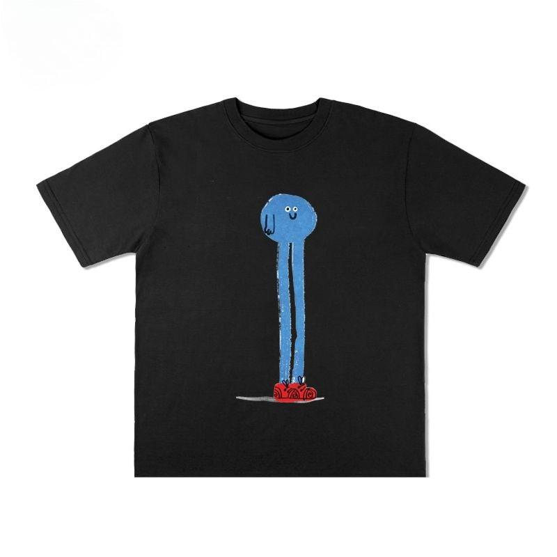 

Graffiti Fun and Funny Realistic Artist Series Illustrations Long Legs Vintage T-shirts Summer Pure Cotton Men and Women 4XL