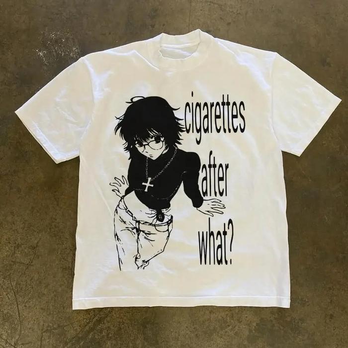 Japanese Y2k Tops Graphic Print Tshirt Kpop 90s Vintage Clothes Aesthetic Clothing Unisexs Emo Punk Classic Gothic Crop Tops