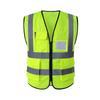 Fluorescent Mesh Safety Vest with Reflective Strips and Multi-Pocket Design