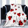 Red Ladybug Blanket Soft Warm Flannel Blanket Bed Sofa Car Blanket Ladybug Print Blanket Shawl Blanket