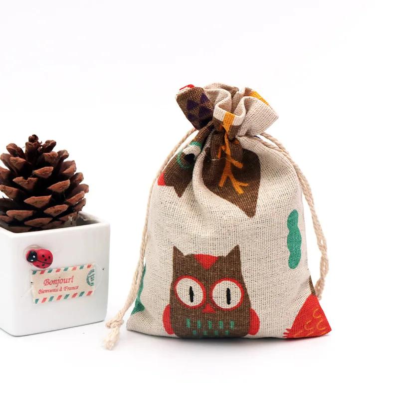 (10x14cm) Cute Cartoon Travel Storage Bag Cotton Drawstring Bag Pouches Candy Favor Holder Jewelry Party Gifts Bag 10pcs/lot