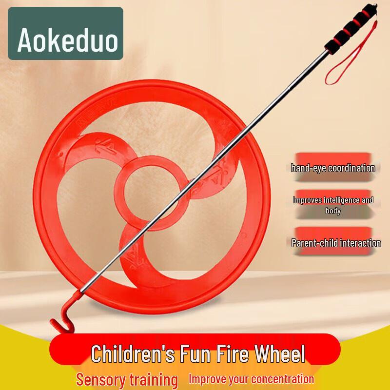 Nostalgic Hand-Push Iron Hoop Game