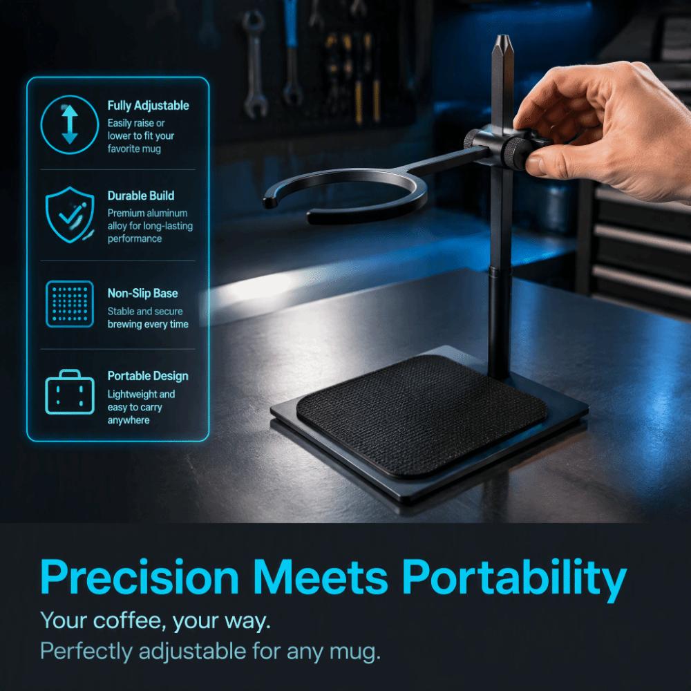 Aluminum Alloy Coffee Dripper Stand Adjustable Height Pour Over Coffee Station  Countertop Use