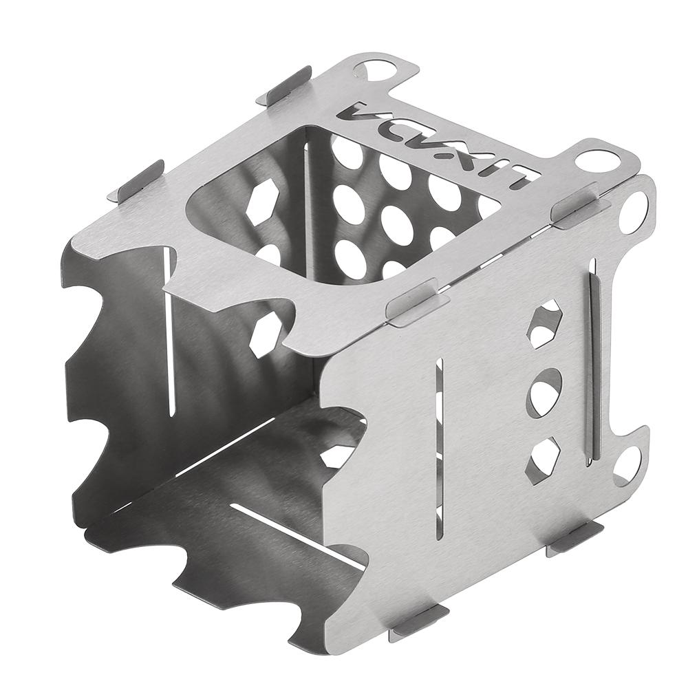 Lixada Titanium Outdoor Camping Stove Portable Ultralight Folding Wood Stove Pocket Stove Camping