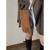 New Niche Design New Women's Bag Bohemian Style American Tassel Bag Frosted Crossbody Phone Bag for Women