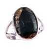 Natural Black Copper Turquoise Gemstone 925 Solid Sterling Silver Ring S.7 I7b59