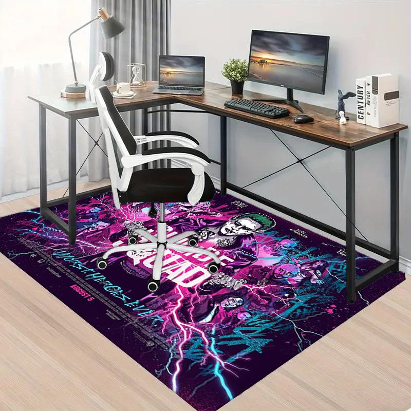 1pc Office Carpet Chair Mats Suicide Squad: Worst Heroes Ever Perfect for Decorating Office Chairs, Living Rooms, Or Bedrooms,Polyester Carpet