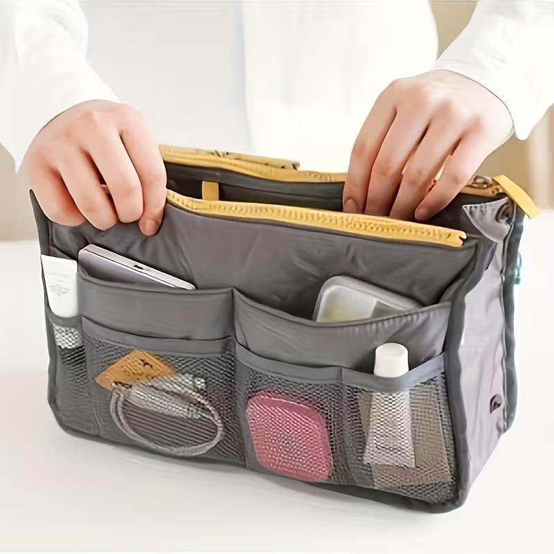 Women'S & Men'S Lightweight Travel Organizer Bag with Multiple Zippered Pockets - Durable Oxford Fabric & Toiletry Case, Hand Washable