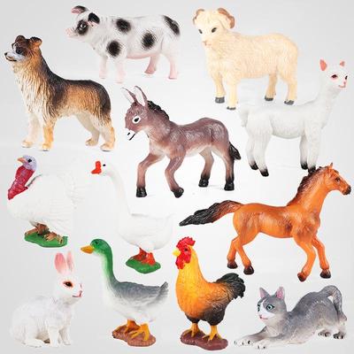 Mini Farm Animal Figurines: Chicken, Duck, Goose, Pig, Dog, Cat, Horse, Sheep