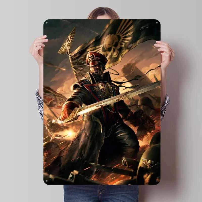 W-Warhammers Metallschild Anpassbare Spieleposter Vintage Heimdekoartikel Retro Blechschild für Gamerzimmer-Dekoration Wand
