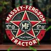 Massey Ferguson Tractor Metal Sign Vintage Farm Decor 8x8 Inch Retro Round Wall Art for Man Cave Garage Bar Pub Room