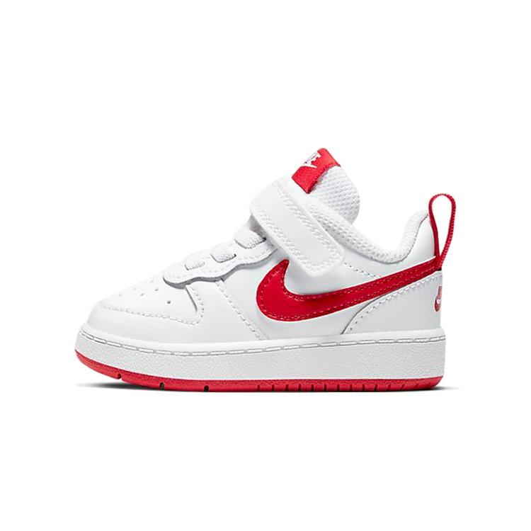 (TD) Nike Court Borough Low 2 White/Red Baby BQ5453-103 EU 27
