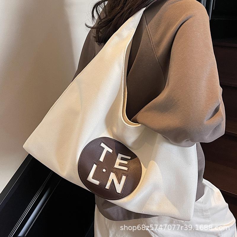 Canvas Casual Large-capacity Tote Bag 2025 New Fashion Niche Design Korean Version of Women's Bag