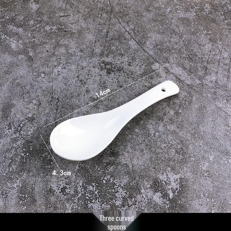 Qianxing Ceramic Pure White Soup Spoons (20-Pack)