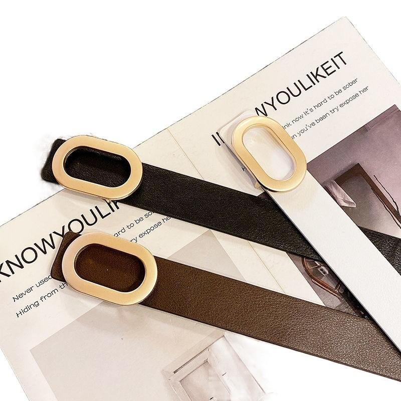 Buckle Stylish Metal Womens Belt In Classic Black Perfect For Minimalist And Looks Trendy