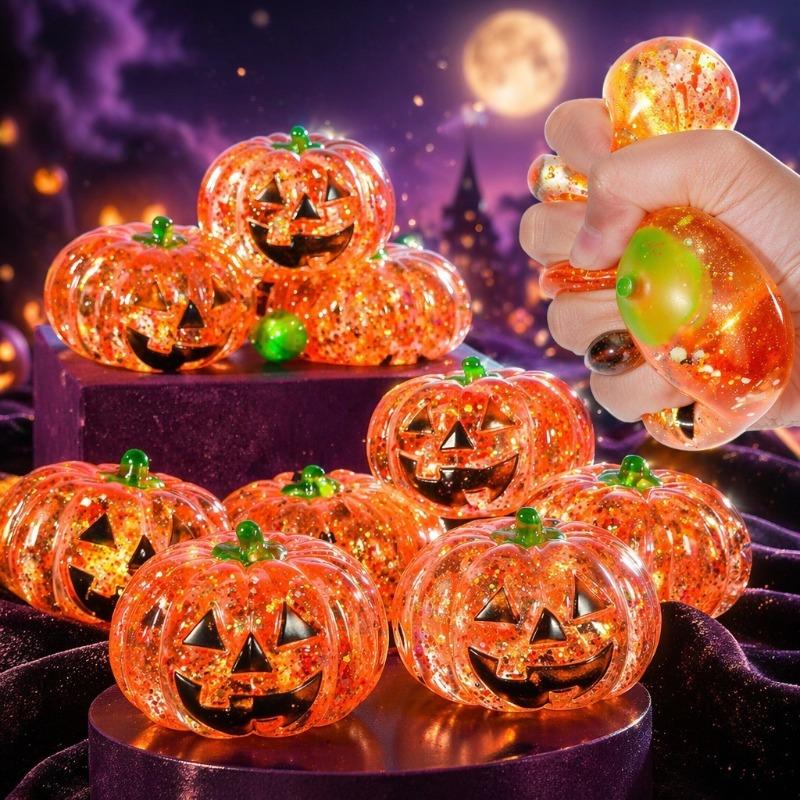 Halloween Pumpkin Head Squeeze Toy, Malt Sugar Stress Relief and Venting Toy, Slow Rebound Toy, Squeeze Toy with Rebound Effect