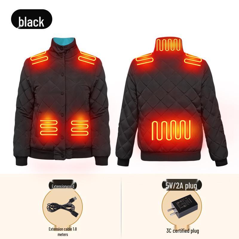 

Women s Smart Heated Down Jacket - Rechargeable, Temperature-Controlled Warmth for Autumn/Winter L [Recommended 90-105 lbs]