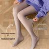Collants Fines Gris Sans Couture: Couche de base épaissie doublée de polaire pour l'automne/l'hiver