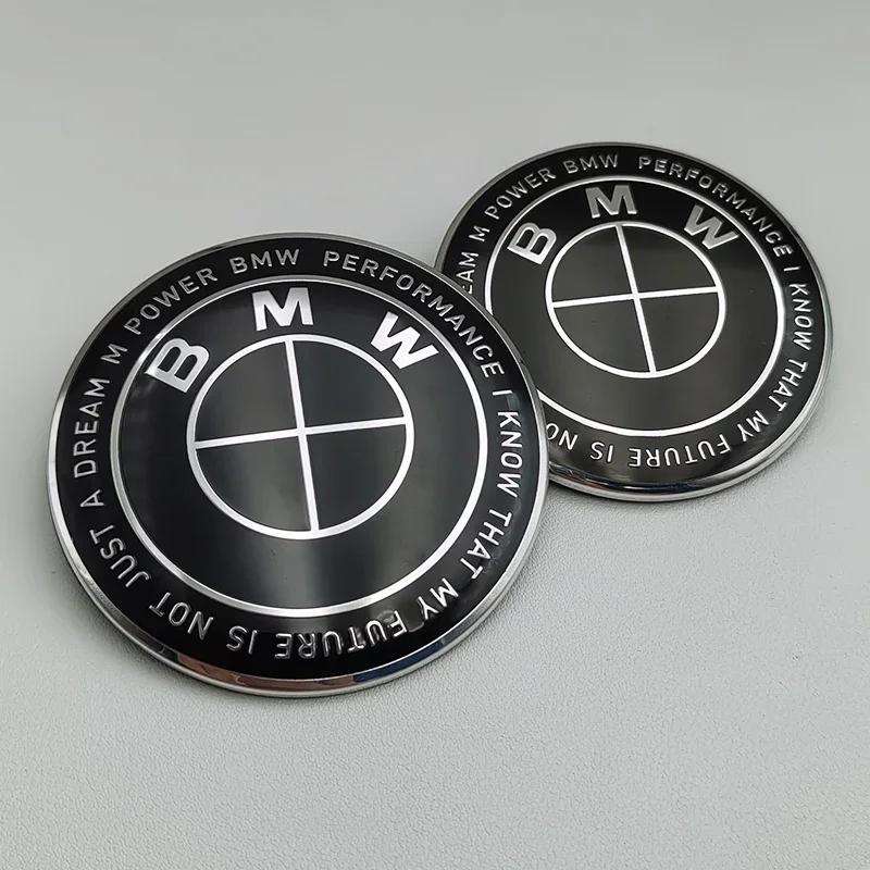 2pcs ABS 74mm 82mm BMW Hood Emblem Car Front Bonnet Logo Trunk Cover Badge For BMW E39 E46 E30 E36 G20 E87 E60 E90 Accessories