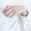 VENTFILLE 925 Sterling Silver Wide Rings for Women New Trendy Elegant Vintage Couples Simple Sweet Irregular Texture Jewelry