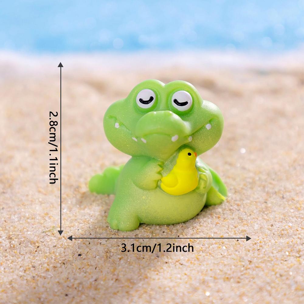 1pc Auto Dashboard Crocodile Figurines Desk Small Animals Figure Decoration Vivid Cartoon Ornaments Car Interior Accessories
