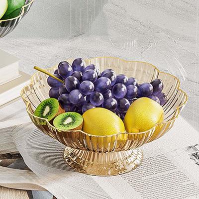 Decorative Fruit Bowl with Draining Holes Holder Removable Pedestal for Living Room Table
