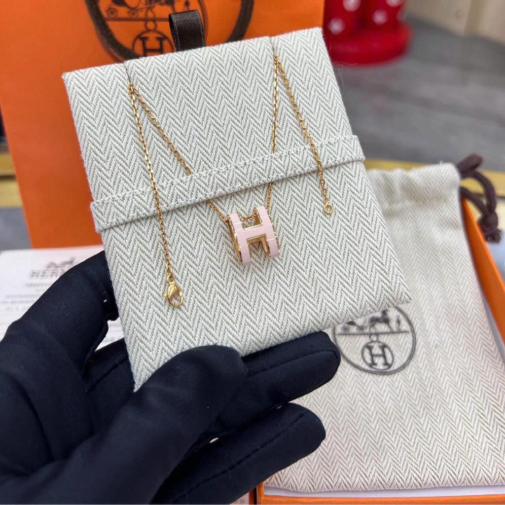 Hermès 25th Anniversary Qixi Limited Edition Two-Tone H Pendant Silver Chain Necklace