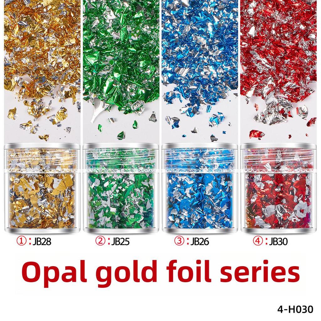 Set di Frammenti di Foglia Oro e Argento Ultra-Sottili per Nail Art