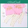 Newborn Girl Baby Romper Sisters Tshirt Tops Pants Leggings Outfits Set Family