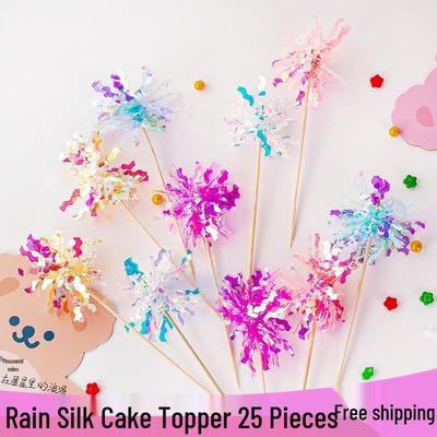 Korean Style Colorful Tassel Sequin Cake Decoration Inserts